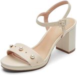 Rockport Women's Tabitha Two-Strap Heeled Sandal, Vanilla Leather Pearl, 7 UK