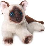 Bearington Collection Lil’ Cleo Siamese Cat: Hand-Sewn 8” Long Stuffed Plush Cat with Ultra-Soft Faux-Fur,Fuzzy Paws & Premium Fill, Birthday, Anniversary, Valentine’s Day Gift for Animal Lovers