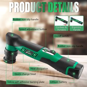 BATOCA S5 Cordless Mini Car Polisher Kit – Dual Action, 2 Batteries, 1"/3" Pads