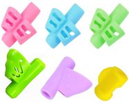 Jingleer 6 Pack Pencil Grips for Children Handwriting, Writing Aid Grip for Kids, Silicone Ergonomic Finger Holder