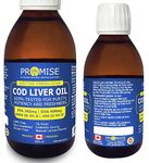 200ml (6.8oz) Cod Liver Oil, 100% Tested for Purity, Potency and Freshness, EPA 360mg | DHA 400mg 4500 IU Vit A | 450 IU Vit D3, Made in Canada