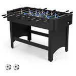COSTWAY 4ft Football Table, Free Standing Foosball Game with 22 Players, 2 Balls & Slide Scorers, Competition Sized Soccer Arcade for Adults, Kids, Indoor Room Sport (Black)
