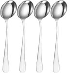 SDMAX 6 Pc Round Soup Spoons Stainless Steel Spoon for Soup, Dinner, Kitchen, Cutlery Spoons Set, Use for Home, Kitchen Or Restaurant – Set of 4