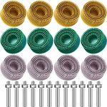 12 Pieces 2 Inch Bristle Disc Grits, 120# 80# 50# Abrasive Bristle Disc with 1/4 Inch Shank Attachment, White Green Yellow Gasket Coating Removal Disc for Metal