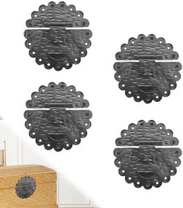 4 Pack 6 Inch Furniture Hasp for Gates - Black - Heavy Duty Decorative Metal Hasps - Handmade Rustic Iron Furniture Hasps for Door, Drawer, Chests, Cupboard and Trunks - The Hacienda Series
