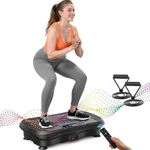 VOORDEEL™ Vibration Plate Exercise Machine with Resistance Bands & Remote – Full Body Workout Platform for Weight Loss, Toning & Fitness – Home Gym Equipment for Women & Men