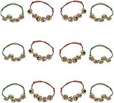 Neliblu Bulk Jingle Bell Bracelets for Kids Red and Green Adjustable Bracelets for Christmas Gifts or Stocking Stuffers - For Kids and Adults - 1 Dozen Pack