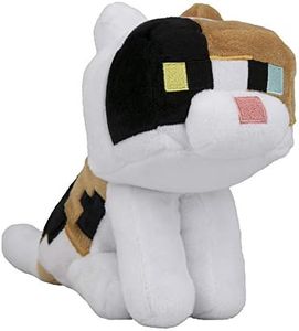 JINX Minecraft Happy Explorer Calico Cat Plush Stuffed Toy, Multi-Colored, 5.5" Tall