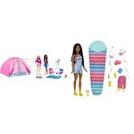 Barbie It Takes Two Camping Playset with Tent, 2 Barbie Dolls & 20 Pieces Including Animals & It Takes Two “Brooklyn” Camping Doll with Puppy & 10+ Accessories, 3 to 7 Years , Black