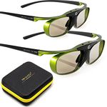 Hi-SHOCK DLP Pro 2X Lime Heaven DLP Link 3D Glasses Set Compatible with DLP Projector Acer, BenQ, Optoma, Viewsonic, Anker, Infocus, NEC, Vivitec, Largo | Includes Dual Case