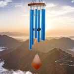 Memorial Wind Chimes Outdoor Deep Tone, Wind Chime for Outside, Sympathy Wind-Chime Personalized with 6 Tuned Tubes, Elegant Chime for Garden Patio Balcony and Home