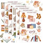 Whaline 30 Sheet Reading Journal Scrapbook Sticker Decals Memories Decorative Stickers Junk Journals Set for Family Album Scrapbook Embellishment Art Project (Reading Theme)