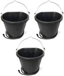 Farm Innovators FB-15R 4.5 Gallon Rubber 90 Watt Heated Bucket w/Built in Thermostat to Resist Cold (3 Pack)