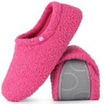 VeraCosy Women's Curly Fur Slippers Fuzzy Comfy Lightweight Breathable Memory Foam Anti-Slip House Shoes Carnation, 5/6 UK