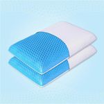The Sleep Company SmartGRID Hybrid Pillow | Neck & Shoulder Support Sleeping Pillow | Ideal for Stomach and Back Sleepers | 26 x 16 Inches | 4" Height | White | Pack of 2
