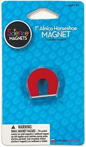 Dowling Magnets Alnico Horseshoe Magnet (One 1 Inch High Red Small Magnet) and One Keeper. Item 731014. Science Magnets for Kids (Ages 8+). Kids Magnets/Kid Magnets/Magnet for Kids/Classroom Magnets