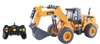 Top Race 5-Channel Fully Functional Remote Control Excavator - 1:24 Scale RC Construction Truck Toy with Multi-Directional Movement for Kids - Digger Toy for Boys and Girls Ages 3 and Up