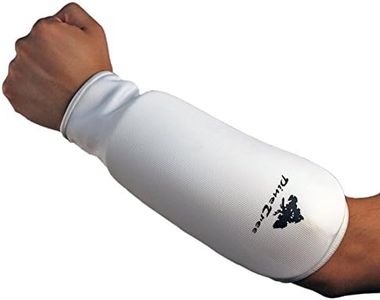 Cloth Forearm Guard Taekwondo, Martial Arts, MMA Forearm Protective Gear Protector for Sparring (Black/White; Child Small to Adult XL) (White, S)