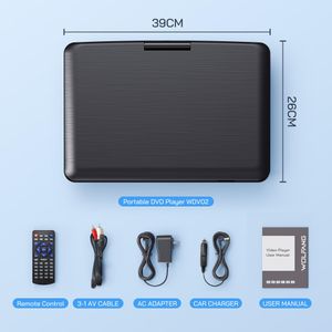 WOLFANG 17.5" Portable DVD Player – Large Screen, Rechargeable