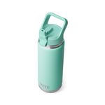 YETI Rambler 26 oz Bottle, Vacuum Insulated, Stainless Steel with Color Matching Straw Cap, Seafoam