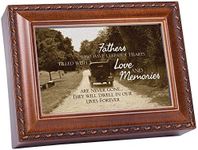 Cottage Garden Fathers Love and Memories Bereavement Woodgrain Rope Trim Music Box Plays Amazing Grace