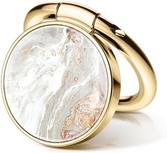 GVIEWIN Marble Cell Phone Ring Holder, Metal Kickstand Grip 360° Rotation Compatible with iPhone 16 Pro Max/15 Plus/14/13/12 Series & Galaxy S25/S24 Ultra and Other Phones(Pearlescent/Gold)