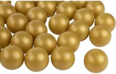 Juvale 50-Pack Gold Ping Pong Balls, Plastic Golden Table Tennis Ball, Drinking Games Accessories, Ideal for Pong Games, 1.5 Inches, Fits 2-Ounce Shot Cup