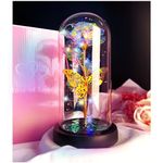 TOGETDREAM Galaxy Rose for Her,Mothers Day Rose Gifts for Mum-Forever Roses in Glass Dome LED Light Best Gift for Girlfriend, Mom, Women, Wife on Valentines Day, Mothers Day, Birthday