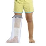 Waterproof Leg Cover Child for Shower & Bath - Reusable Waterproof Kids Cast Protector Leg Sleeve Made With a Soft, Stretchy Neoprene Seal & High Grade PVC Body – Small, 50 cm x 29 cm, Grey