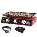 Royal Gourmet PD1301R Portable 3-Burner Gas Griddle