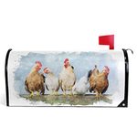 Oarencol Chicken and Roosters Watercolor Farm Animal Mailbox Covers Magnetic Large Post Letter Box Wraps Garden Yard Home Decor Oversize Size 25.5" X 21"