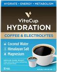 VitaCup Hydration Coffee Pods, The First Coffee That Hydrates You w/Electrolytes, Coconut Water, Pink Himalayan Salt, Magnesium, Medium Roast,Single Serve Pod compatible w/Keurig K-Cup Brewers, 18Ct