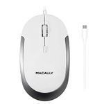 Macally UCDYNAMOUSE-W, 3-button optical USB-C silent click mouse, white/space gray