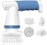 Electric Spin Scrubber, IEZFIX Electric Cleaning Brush Bathroom Shower Scrubbing Cleaner Brush Power Scrubber Cordless with 4 Replaceable Brush Heads for Bathtub, Tile, Floor, Toilet, Kitchen - Blue