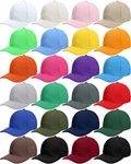 Handepo 24 Pcs Blank Baseball Cap Adjustable Back Strap Plain Blank Camouflage Hat Unisex Baseball Cap for Trucker Men Women(Colorful)