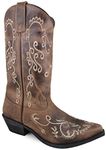 Smoky Mountain Boots | Jolene Series | Women’s Western Boot | 11-Inch Height | Snip Toe | Genuine Leather | Rubber Sole & Western Heel | Tricot Lining & Leather Upper | Steel Shank, Brown Waxed Distress, 9.5