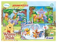 Frank Disney Winnie The Pooh (48 Pieces) 3 in 1 Jigsaw Puzzle for Kids Above 5+ Years - Fun & Challenging Brain Booster Games - for Focus and Memory - 11307