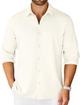 COOFANDY Men's Wrinkle Free Button Down Shirts Lightweight Untucked Dress Shirts Long Sleeve White