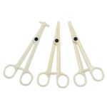 Gadgetsden Disposable Plastic Piercing Forceps Slotted Locking Ear Belly Tongue Septum Clamp 3 Piece Set Tools