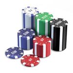 HEITOK 100-Piece Professional Casino Poker Set with Denominations, Water-Resistant Chips for Texas Hold'em & Blackjack