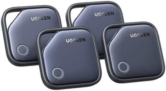 UGREEN FineTrack (4 Pack) Compatible with Apple Find My (iOS only), Tracker Tag with 2-Year Replaceable Battery, 80dB Alarm Volume, Bluetooth Finder for Keys, Wallet, Luggage, Suitcase and More