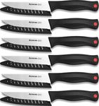 Steak Knife, Steak Knives Set of 6 with Sheath, Astercook Dishwasher Safe High Carbon Stainless Steel Steak Knife with Cover, Black