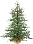 Vickerman Carmel Pine Cone Artificial Christmas Tree in Burlap Base, 3'