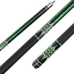 AB Earth 58" Pool Cue Stick Canadian Maple 13mm Tip Billiard Cue with Irish Linen Wrap (19oz, Green)