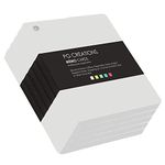 PG Creations Pre Punched Unruled Index Flash Cards, Blank Plain, 4.5x4.5 Inch, Large Size, 200 Gsm Ivory Cardstock, White, Pack of 500 Sheets