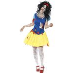 Smiffys Zombie Snow Fright Costume, Blue Dress with Latex Chest and Headband, Halloween Zombie Alley Fancy Dress, Zombie Dress Up Costumes