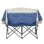 SunnyFeel Double Camping Chairs for Adults Folding Loveseat 2 Seater Portable Outdoor Sofa (Blue)