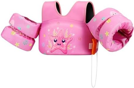 HeySplash Swim Vest for Kids, Toddler Pool Floaties Fit 31-66 Lbs, Children Swimming Vest with Adjustable Strap, Swim Jacket Water Wing Arm Float, Puddle Beach Boat Jumper Boy Girl Age 2-7,Starfish