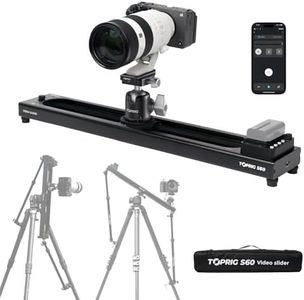 Accsoon Toprig 24inch/60cm Motorized Camera Slider, Bluetooth Video Slider with Button/APP Control, Time-Lapse/Loop Mode, Speed Knob, 120° Panoramic Shooting, Compatible with GoPro, Camera, DSLR