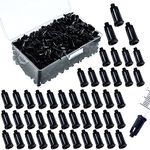 TrelaCo 1000 Pieces Syringe Tip Caps Syringe Caps Dispensing Needle Tip Caps Black Syringe Plug with Storage Box Compatible with Luer Lock Syringes